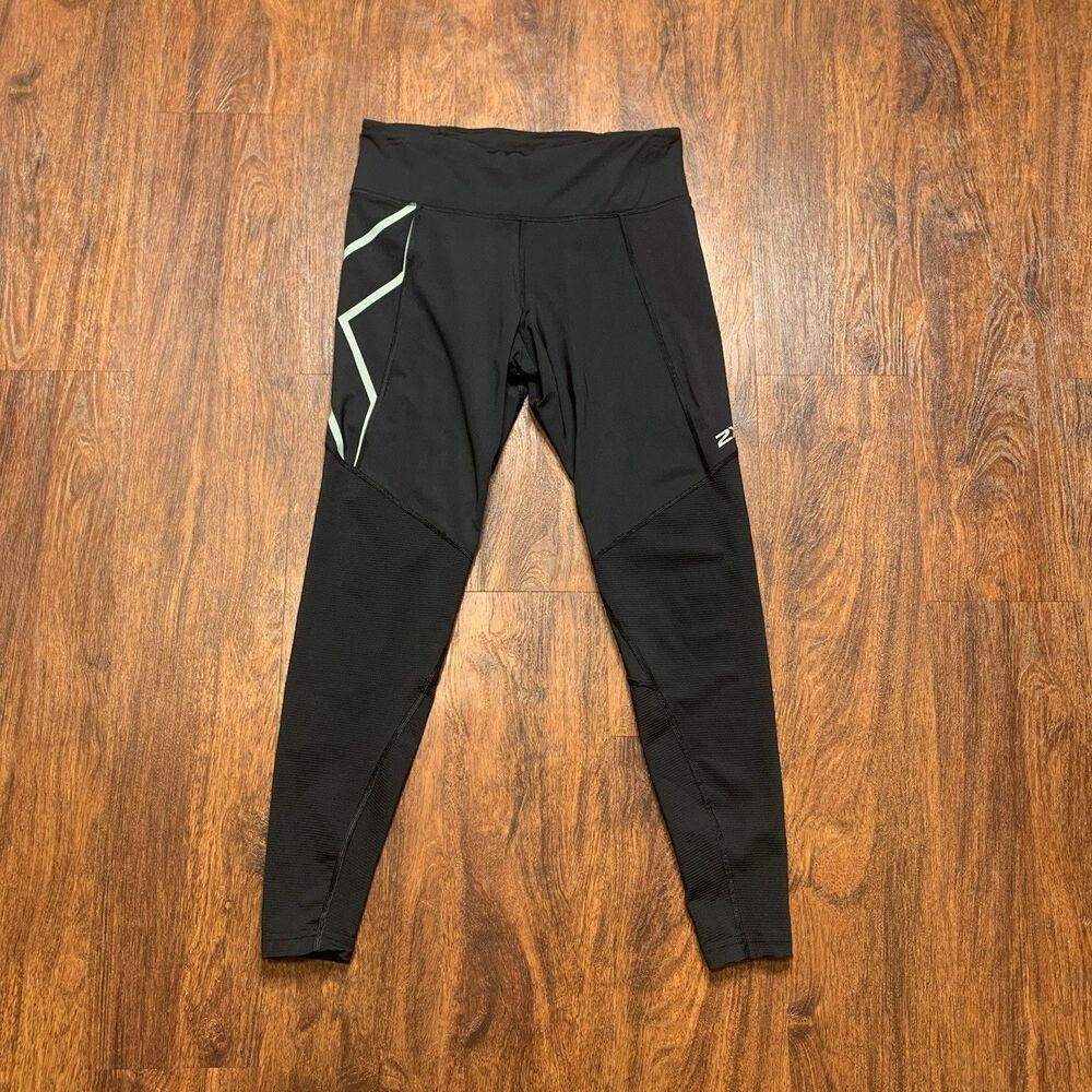 2XU Core Compression Tights Womens Size Small Black Mid Rise 7/8 Length